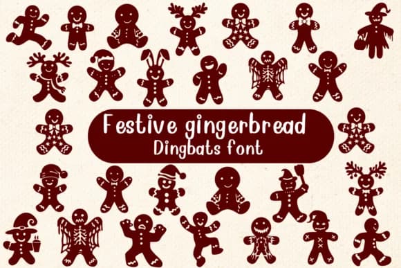 Festive Gingerbread by Nongyao — Dingbats Font