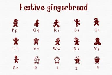 Festive Gingerbread by Nongyao — Dingbats Font — thumbnail 3