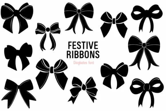 Festive Ribbons by Chada Art — Dingbats Font