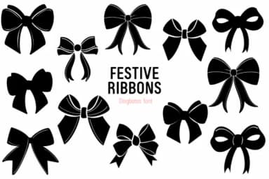 Festive Ribbons by Chada Art — Dingbats Font — thumbnail 1