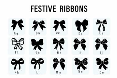 Festive Ribbons by Chada Art — Dingbats Font — thumbnail 2