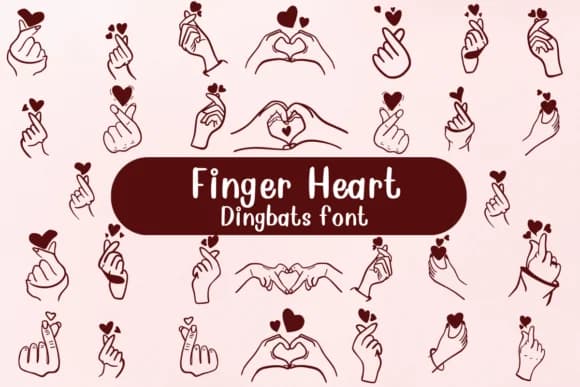 Finger Heart by Nongyao — Dingbats Font