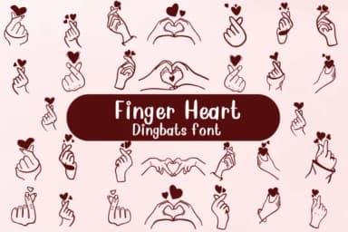 Finger Heart by Nongyao — Dingbats Font — thumbnail 1
