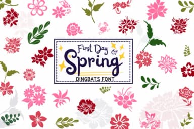First Day of Spring by PraewDesigns — Dingbats Font — thumbnail 1
