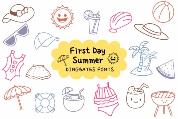 First Day Summer by Natchuta — Dingbats Font — preview 1