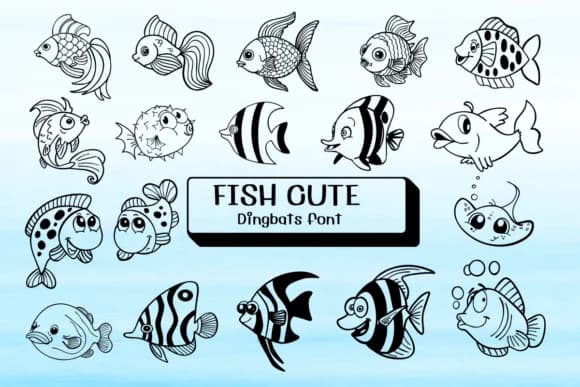 Fish Cute by Ketsarin — Dingbats Font