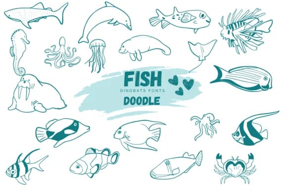 Fish Doodle by Suphitchaya — Dingbats Font