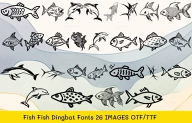 Fish Fish by MOMAT THIRTYONE — Dingbats Font — thumbnail 1
