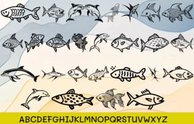 Fish Fish by MOMAT THIRTYONE — Dingbats Font — thumbnail 2