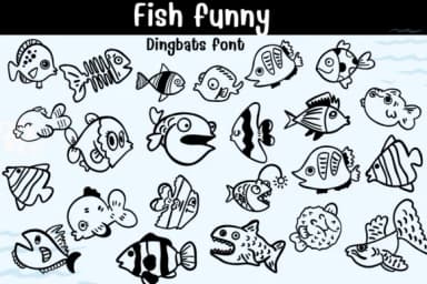 Fish Funny by Sontaya — Dingbats Font — thumbnail 1
