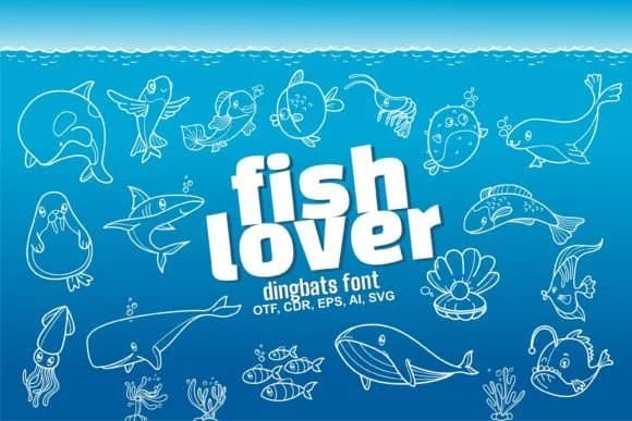 Fish Lover by Onoborgol — Dingbats Font