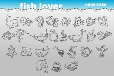 Fish Lover by Onoborgol — Dingbats Font — thumbnail 2