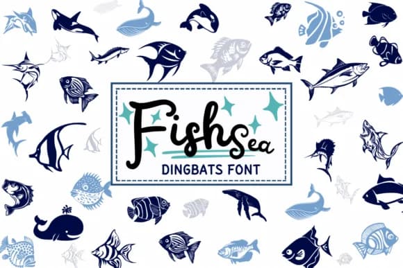 Fish Sea by PraewDesigns — Dingbats Font