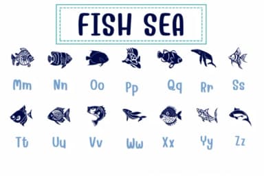 Fish Sea by PraewDesigns — Dingbats Font — thumbnail 3
