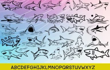 Fish Shark by MOMAT THIRTYONE — Dingbats Font — thumbnail 2