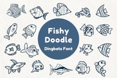 Fishy Doodle by Nun Sukhwan — Dingbats Font — thumbnail 1