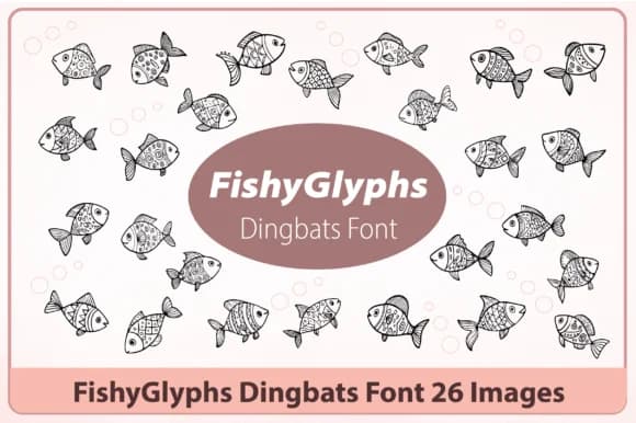 Fishyglyphs by Happy Bamboo — Dingbats Font