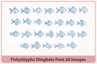 Fishyglyphs by Happy Bamboo — Dingbats Font — thumbnail 3
