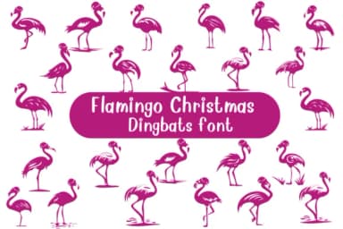 Flamingo Christmas by Nongyao — Dingbats Font — thumbnail 1