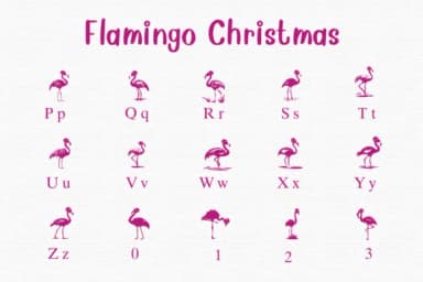 Flamingo Christmas by Nongyao — Dingbats Font — thumbnail 3