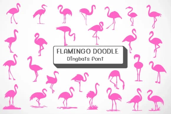 Flamingo Doodle by Ketsarin — Dingbats Font