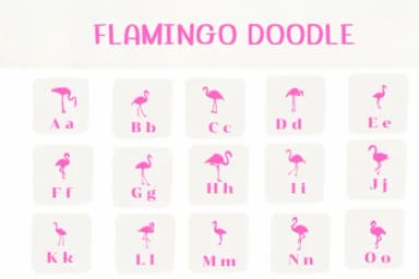 Flamingo Doodle by Ketsarin — Dingbats Font — thumbnail 2