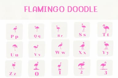Flamingo Doodle by Ketsarin — Dingbats Font — thumbnail 3
