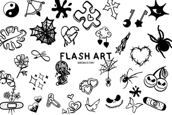 Flash Art by Bee piyanuch — Dingbats Font