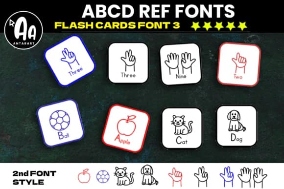 Flashcards Alphabet Template by AntarArt — Dingbats Font