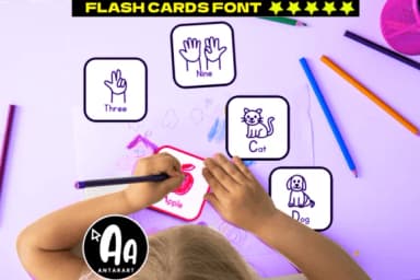 Flashcards Alphabet Template by AntarArt — Dingbats Font — thumbnail 2
