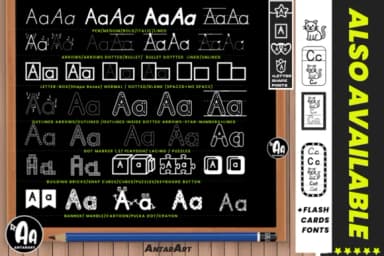 Flashcards Alphabet Template by AntarArt — Dingbats Font — thumbnail 4