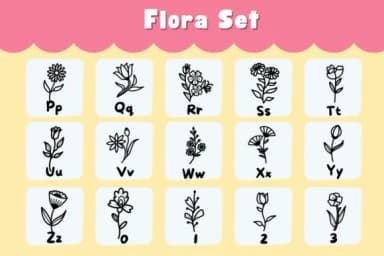 Flora Set by Natchuta — Dingbats Font — thumbnail 3