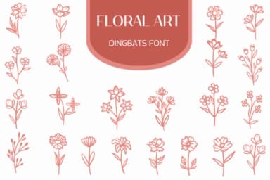 Floral Art by Heartcraft Atelier — Dingbats Font — thumbnail 1