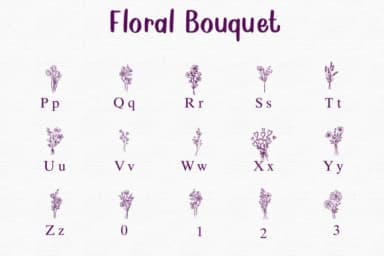 Floral Bouquet by Nongyao — Dingbats Font — thumbnail 3