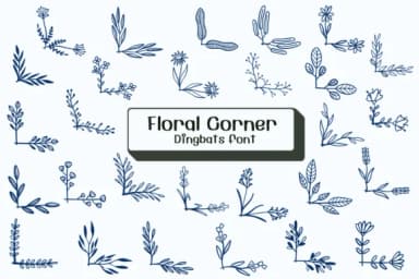 Floral Corner by Ketsarin — Dingbats Font — thumbnail 1