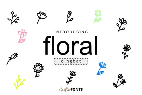 Floral Doodle by CrafterFonts — Dingbats Font