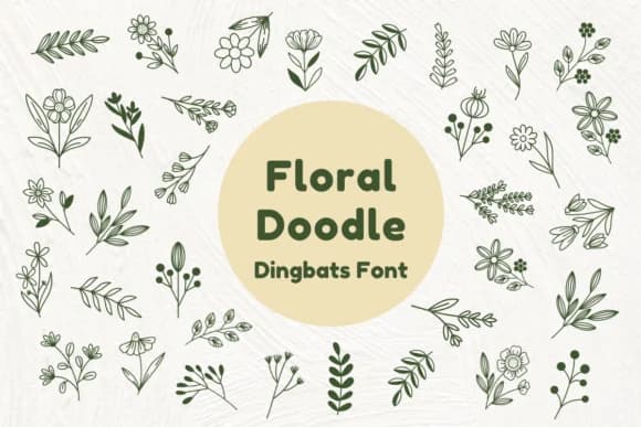 Floral Doodle by Nun Sukhwan — Dingbats Font