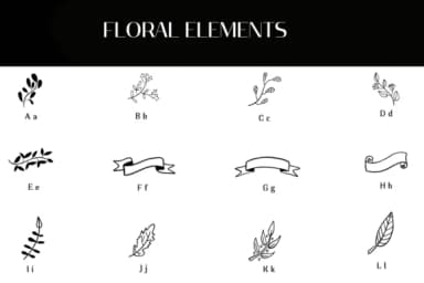 Floral Elements by Heartcraft Atelier — Dingbats Font — thumbnail 2