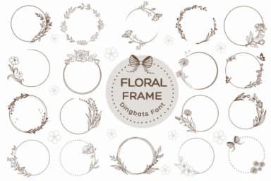 Floral Frame by Pui Art — Dingbats Font — thumbnail 1