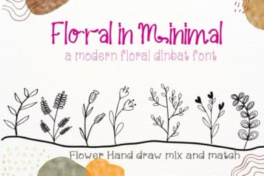 Floral in Minimal by PJ Fonttein — Dingbats Font — thumbnail 1