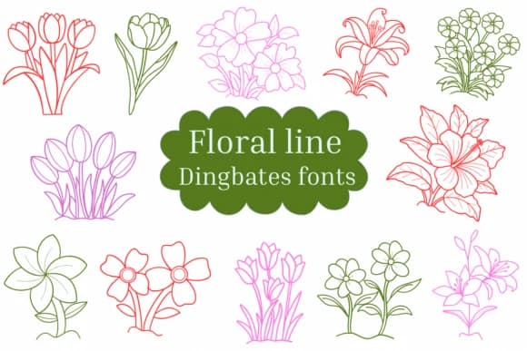 Floral Line by Natchuta — Dingbats Font