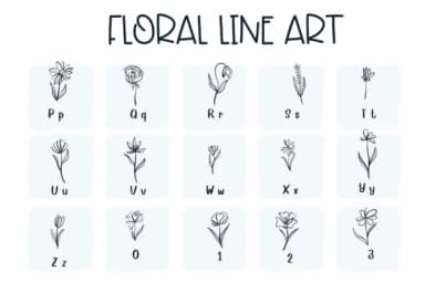 Floral Line Art by Sirinart — Dingbats Font — thumbnail 3