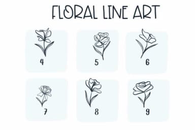 Floral Line Art by Sirinart — Dingbats Font — thumbnail 4