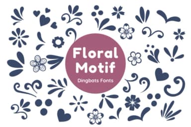 Floral Motif by Nun Sukhwan — Dingbats Font — thumbnail 1