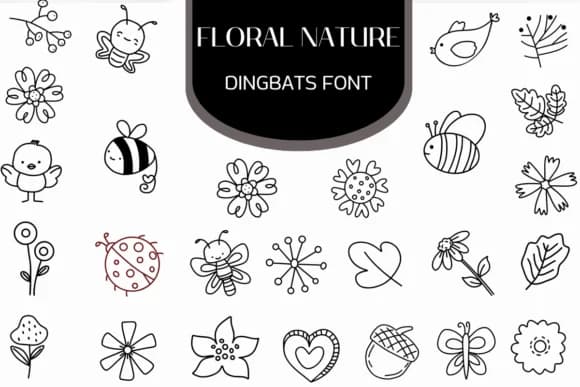Floral Nature by Heartcraft Atelier — Dingbats Font