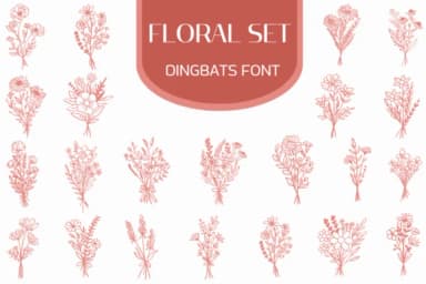 Floral Set by Heartcraft Atelier — Dingbats Font — thumbnail 1