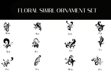 Floral Swirl Ornament Set by Heartcraft Atelier — Dingbats Font — thumbnail 3