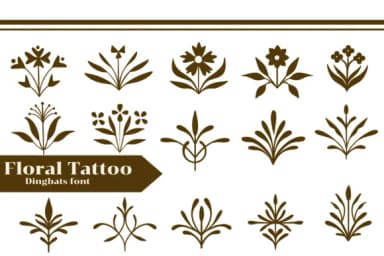 Floral Tattoo by Apiwat Type — Dingbats Font — thumbnail 1