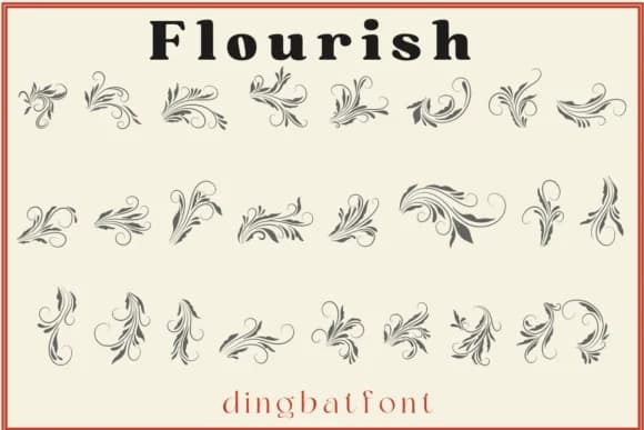 Flourish by Sakti Avellin — Dingbats Font — preview 1