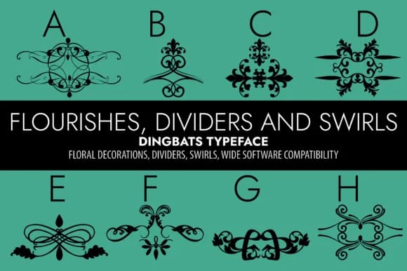Flourishes, Dividers and Swirls by Minimalistartstudio — Dingbats Font